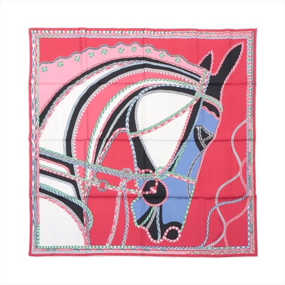 HERMES Red Scarf - Picture 1 of 6